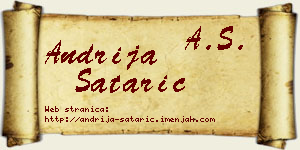 Andrija Satarić vizit kartica